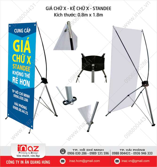 Giá chữ X, kệ chữ X, Standee hải phòng